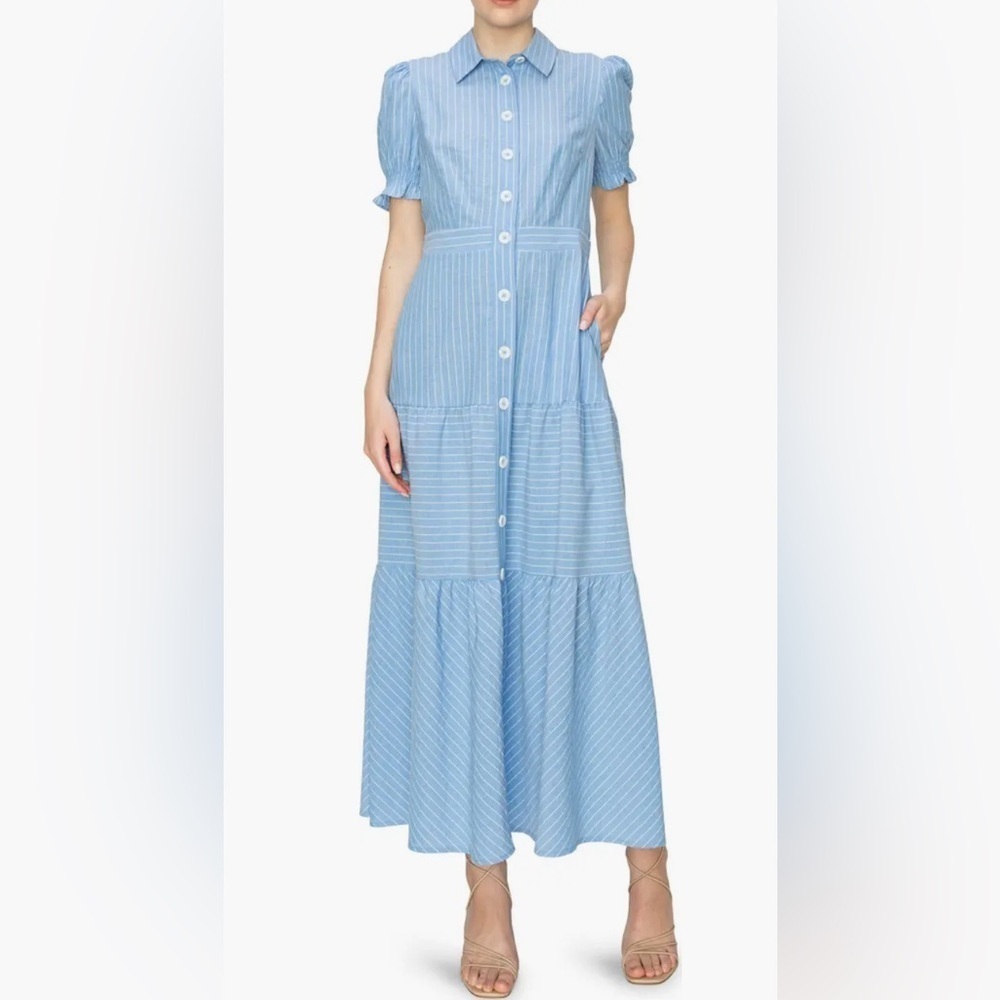 Melloday Striped Shirtdress